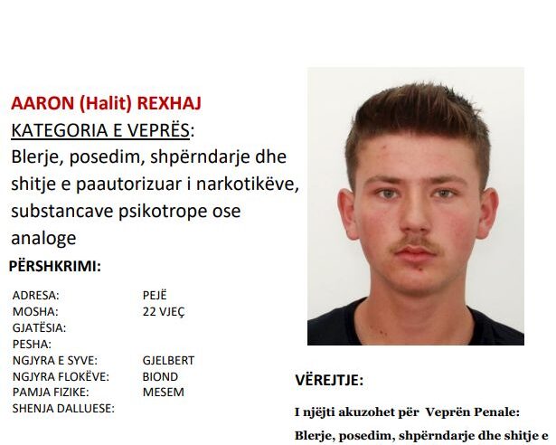 Policia kërkon ndihmë për gjetjen e një të dyshuari për drogë