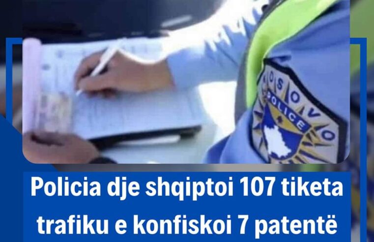 Policia dje shqiptoi 107 tiketa trafiku e konfiskoi 7 patentë shoferë në Prizren