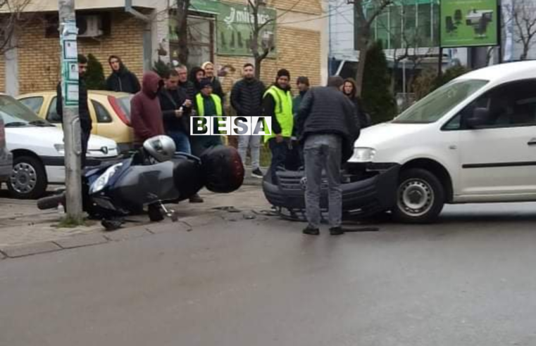 Aksident trafiku mes veturës dhe motoçikletës në Ortakoll të Prizrenit