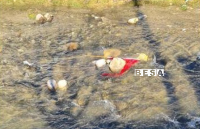 Foto: Flamuri i Turqisë pasi që është hequr nga shtylla është gjetur në “Lumbardh”