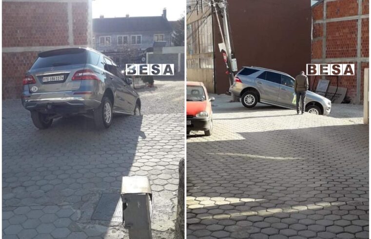 Vetura mbet në mes të një rrugice afër Qylhanit në Prizren