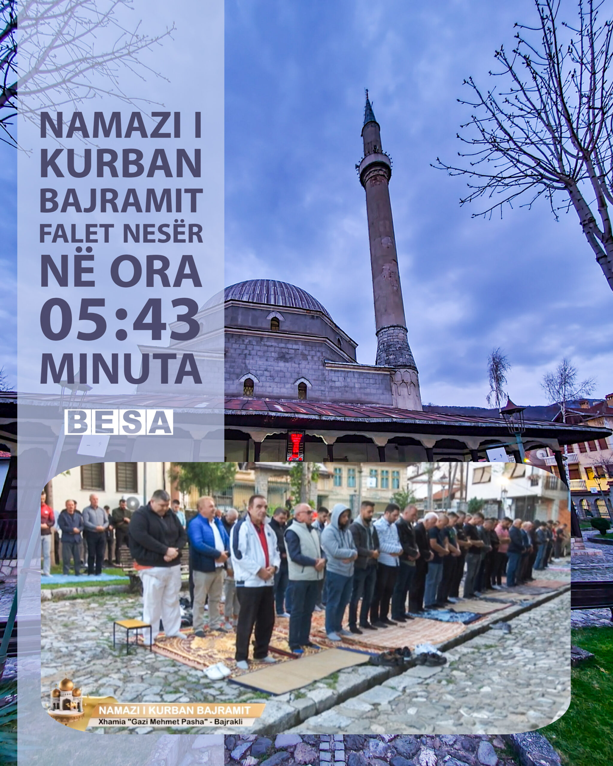 Namazi i Kurban Bajramit në Prizren falet nesër në ora 05:43 minuta