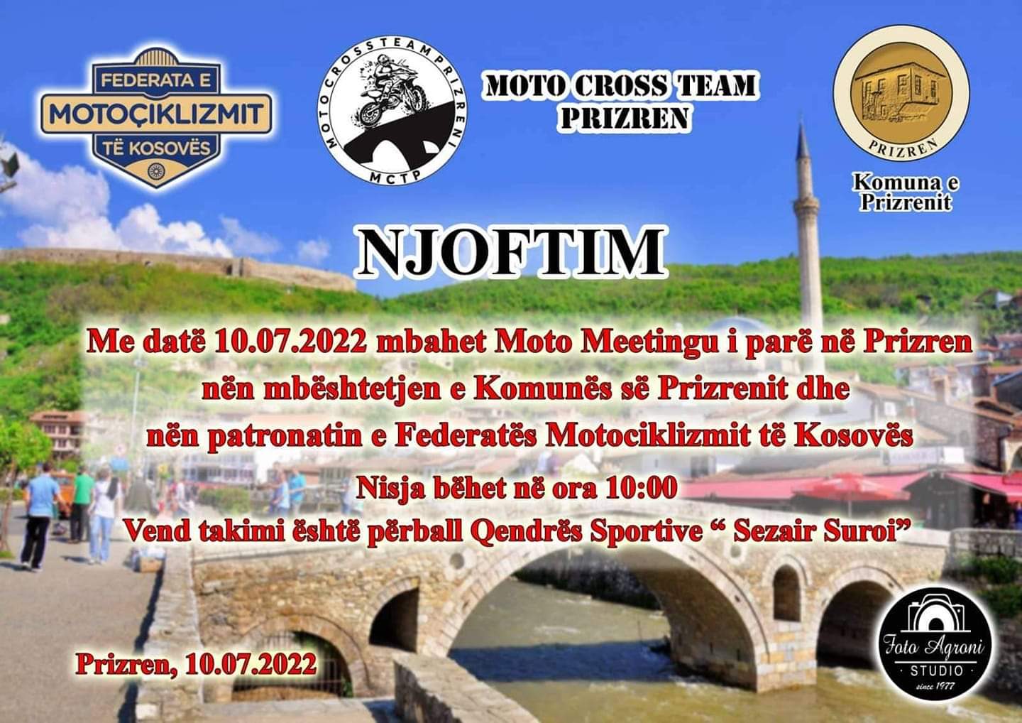 Të Dielën me 10.07.2022 do të mbahet “Motocross” Prizreni