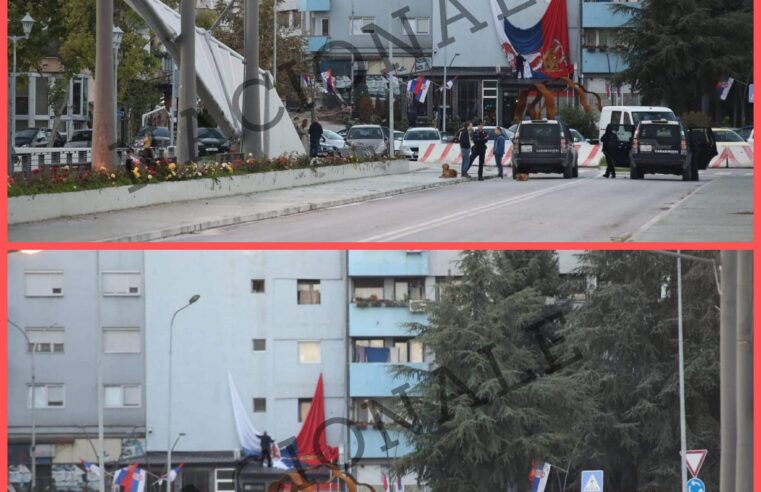 KFOR-i largon flamurin e madh serb që u vendos si provokim nga strukturat paralele