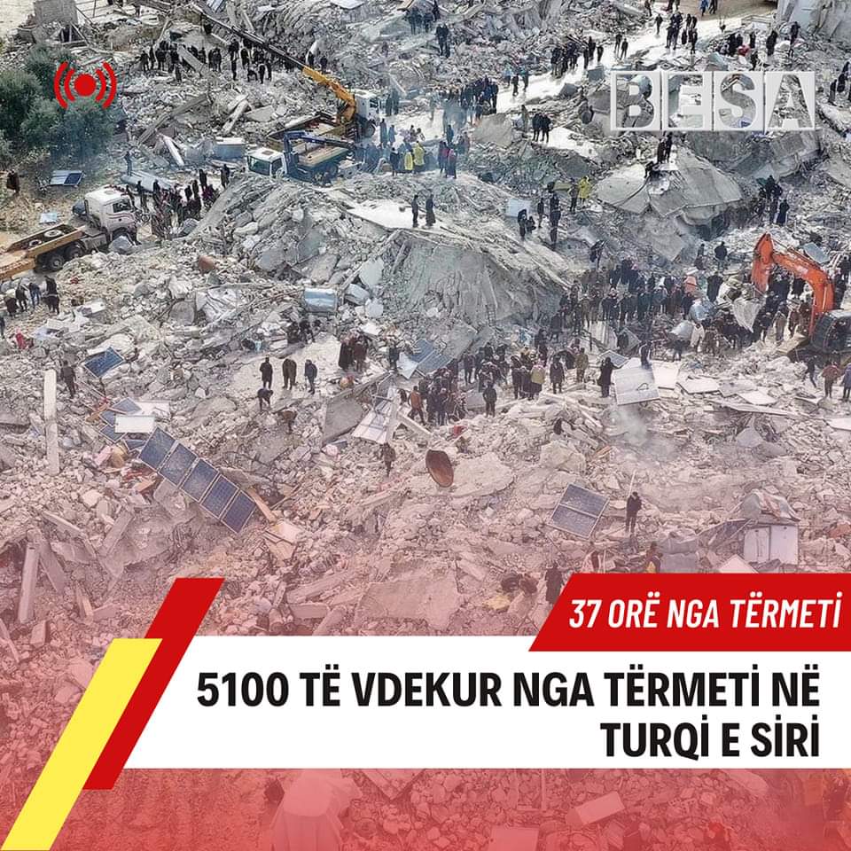 5100 të vdekur nga tërmeti në Turqi e Siri