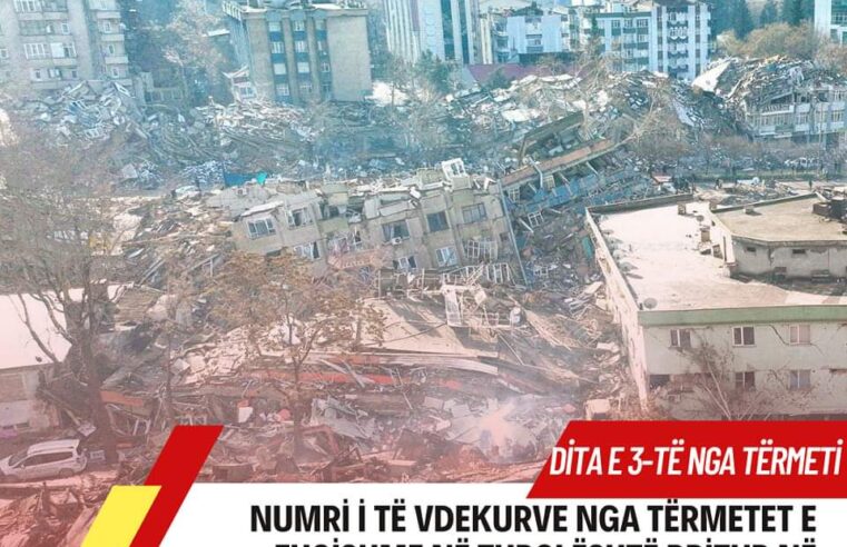 🔴Presidenti i Turqisë Erdogan: Humbën jetën 9 mijë e 57 persona, u lënduan 52 mijë e 979 persona. Numri i ndërtesave të shkatërruara është 6 mijë e 444.