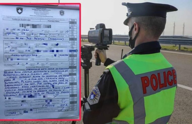 Përdori targa të një automjeti tjetër,Policia e gjobit me 500 euro