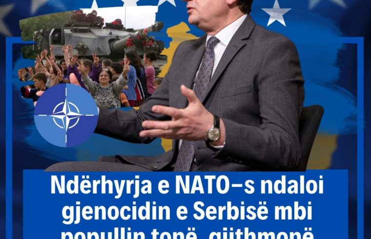 Kurti: Ndërhyrja e NATO-s ndaloi gjenocidin e Serbisë mbi popullin tonë, gjithmonë falënderues