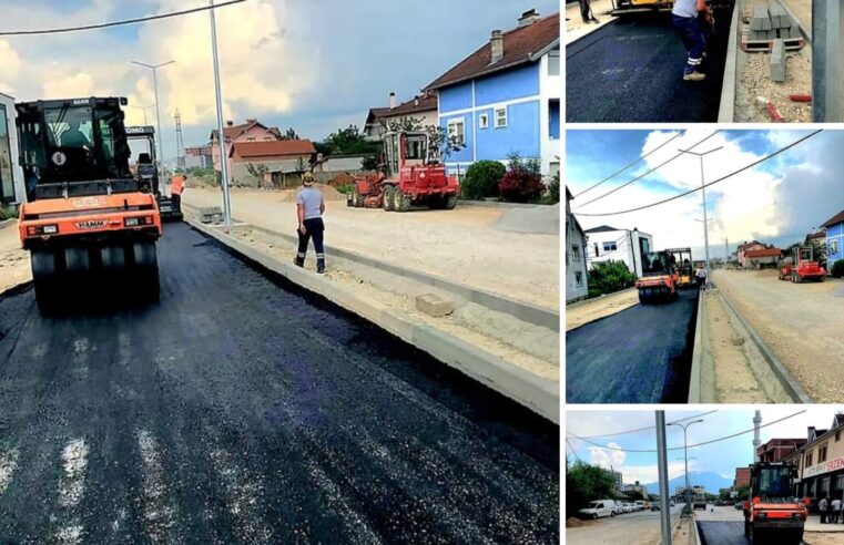 Fillon shtrimi i shtresës së parë me asfalt i rrugës në “Transitin e ri” (kyçja nga Arbana)