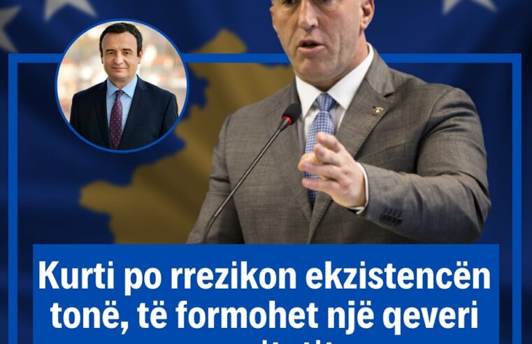 Haradinaj: Kurti po rrezikon ekzistencën tonë, të formohet një qeveri e unitetit