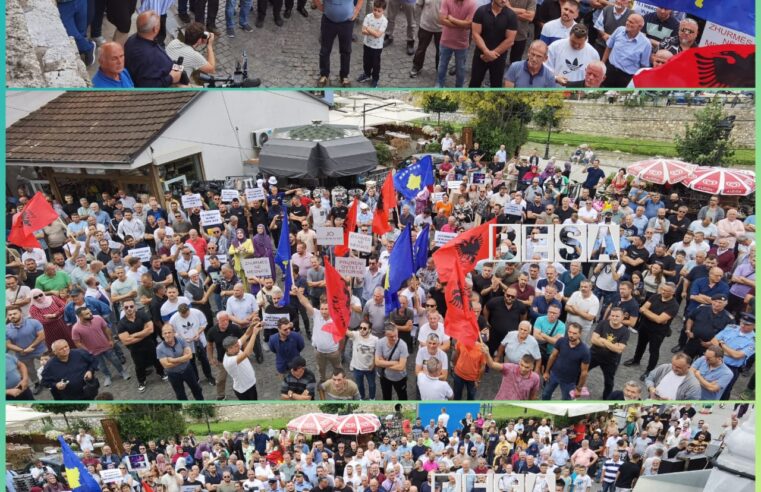 Pamje nga tubimi masiv i Prizrenasve që shprehën shqetësimin e tyre kundër dukurive negative dhe degjenerimit të shfaqur në festivalin “Dokufest”