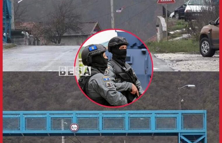 Policia largon mbishkrimin “Kjo është Serbi” që ndodhej e varur në një urë të Leposaviçit