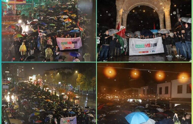 Protesta më masovike deri më tani në Shkup të Maqedonisë në solidarizim me viktimat e Gazës