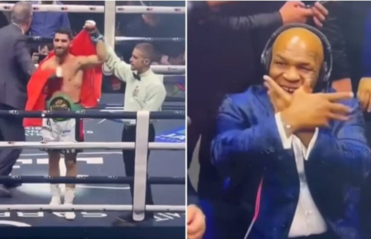 Legjenda Tyson e përshëndet me shqiponjë boksierin shqiptar
