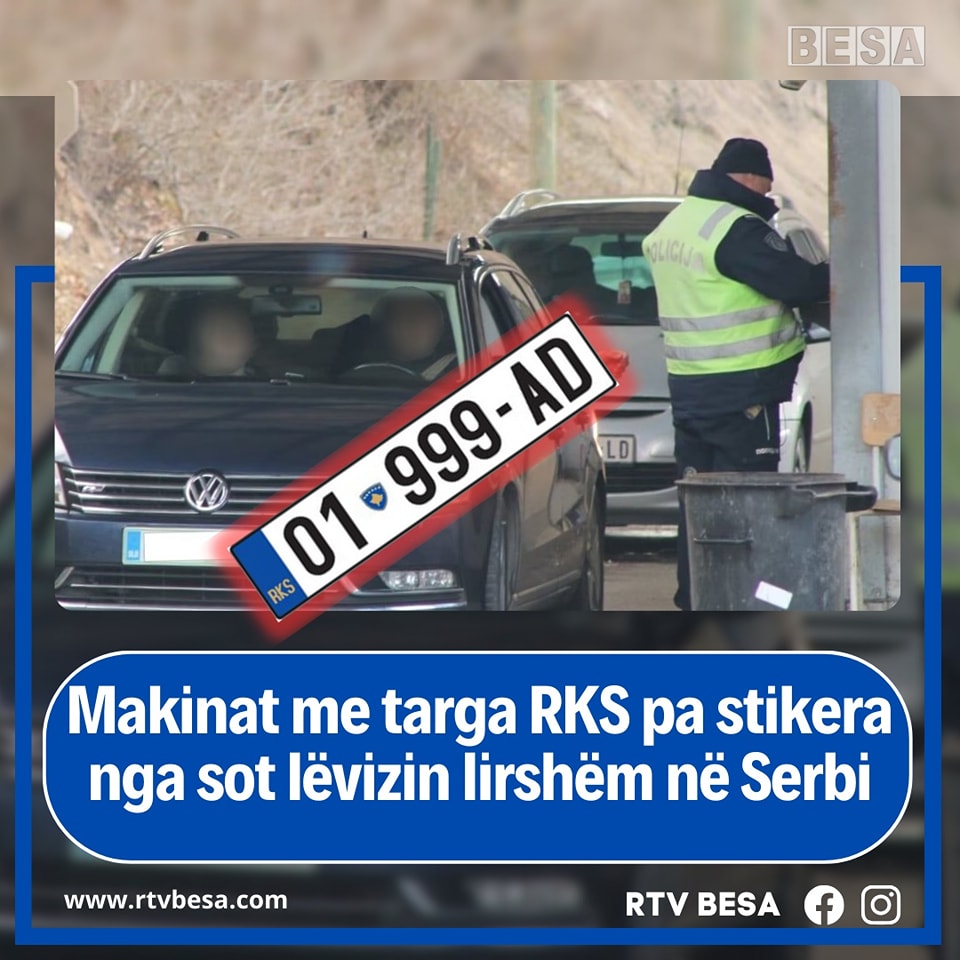 Makinat me targa RKS lëvizin lirshëm në Serbi