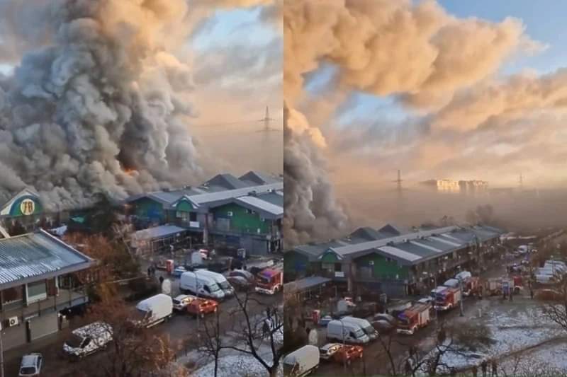 Zjarr i madh në Beograd, digjet qendra tregtare kineze