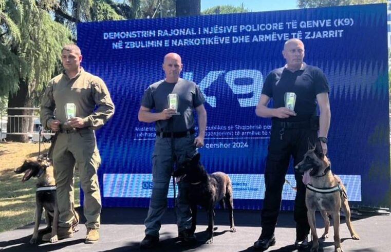 Njësiti Policor i Qenëve nga Kosova, zë vendin e parë në garën rajonale në Tiranë 🥇